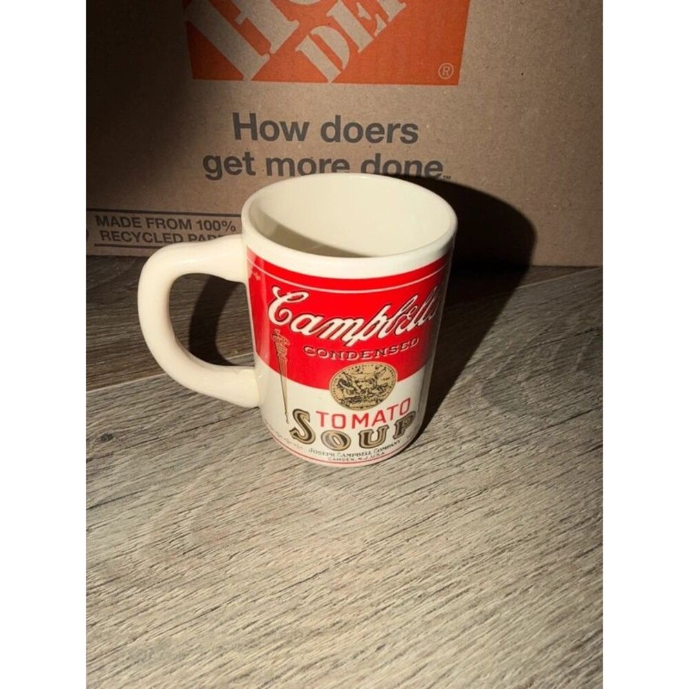 Vintage 1970s Campbell’s Tomato Soup Ceramic Mug Red White Retro Kitchen Decor